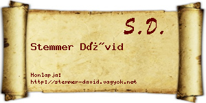 Stemmer Dávid névjegykártya