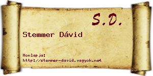 Stemmer Dávid névjegykártya