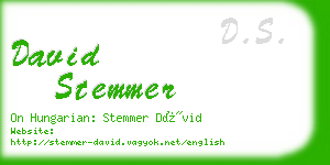 david stemmer business card